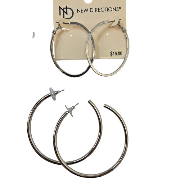 NWT New Directions, Bay Studio and Massini Bundle of 5 Sets Silver Tone Earrings - Picture 6 of 6